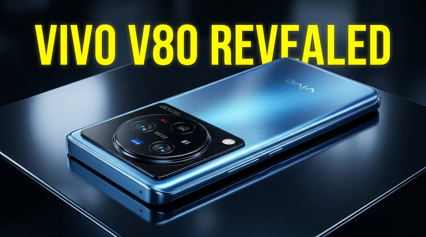 Vivo V80 smartphone showing camera module and curved display
