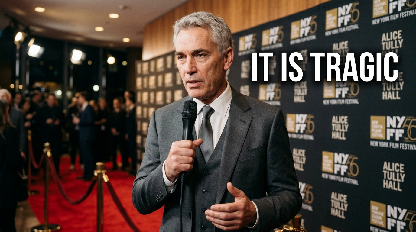 Director Tony Gilroy speaking at the New York Film Festival premiere of Behemoth at Alice Tully Hall